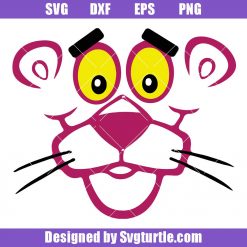 Pink Panther Face Svg, Cute Pink Panther Svg, Cartoon Svg