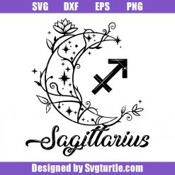 The Crescent Moon Zodiac Sagittarius Svg, Zodiac Tattoo Svg