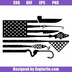 US Fishing Flag Svg, USA Bass Fish Svg, Fishing Svg