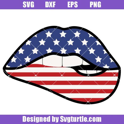 USA Lips 4th of July Svg