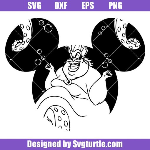 Ursula-disneyland-ears-svg,-the-little-mermaid-svg,-villain-svg