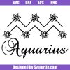 Aquarius-zodiac-signs-with-flowers-svg,-aquarius-zodiac-tattoo-svg