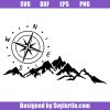 Compass-and-mountain-svg,-off-road-compass-svg,-discovery-svg