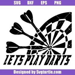 Dart-board-logo-svg,-lets-play-darts-svg,-dart-game-svg