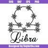 Libra Zodiac Signs with Flowers Svg