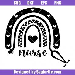 Nurse-rainbow-svg,-boho-rainbow-nurse-svg,-stethoscope-svg