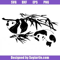 Panda-silhouette-svg,-panda-bamboo-svg,-bamboo-bear-svg