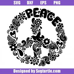 Peace Sign Dove Svg, Peace Sign Flower Svg, Peace Svg