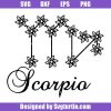 Scorpio-zodiac-signs-with-flowers-svg,-scorpio-zodiac-tattoo-svg
