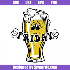 Cartoon Smiley Face Svg, Beer Smiley Svg, Friday Svg