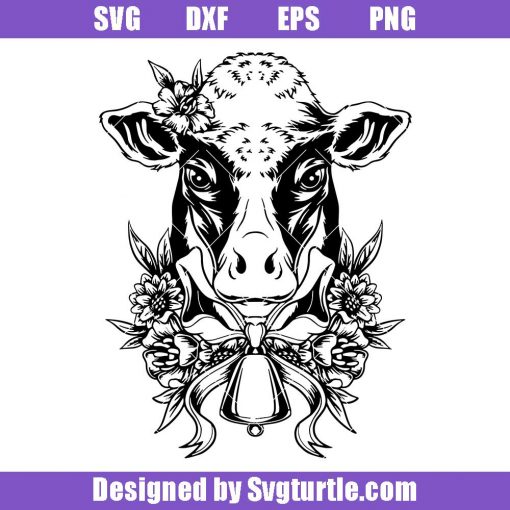 Cow Head Flowers Svg