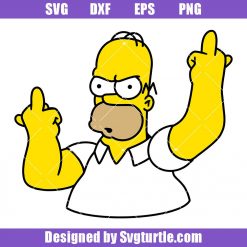 Homer Simpson Middle Finger Svg, Evil Homer Svg, The Simpsons Svg