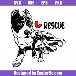 Pitbull Mom and Baby Svg, Rescue Pitbull Svg, Animal Rescue Svg