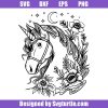 Unicorn With Flowers Svg