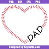 Baseball dad stitch heart svg
