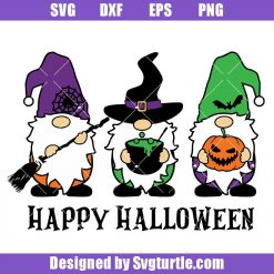 Cute-gnome-with-broom-cauldron-pumpkin-svg,-halloween-gnomes-svg