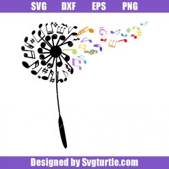 Dandelion-music-notes-svg,-dandelion-blowing-away-svg,-kindness-svg