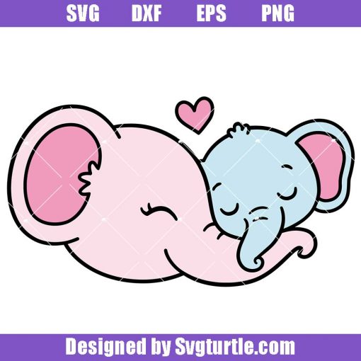 Mom and Baby Elephant Svg