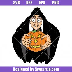 Old witch with the pumpkin lampumpkin Lamp Svg