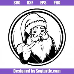 Santa Claus Middle Finger Svg, Merry Bright Christmas Svg