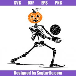 Skeleton volleyball pumpkin svg