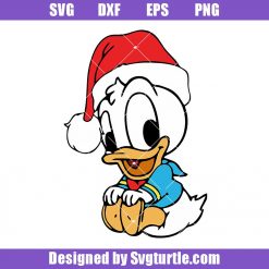 Baby Donald Christmas Svg, Christmas Cartoon Svg, Baby Duck Svg