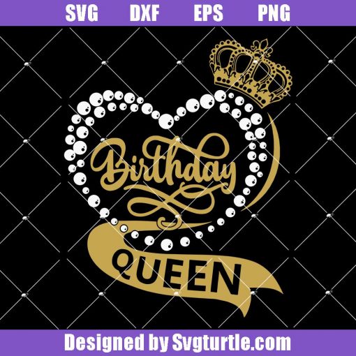 Birthday-queen-svg,-pearl-birthday-svg,-crown-heart-svg