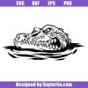 Crocodile peeking in swamp svg