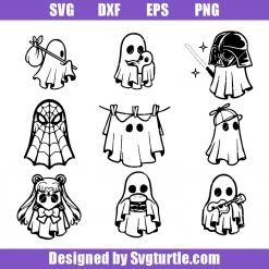 Cute Ghost Bundle Svg, Halloween Funny Ghost Svg, Halloween Svg