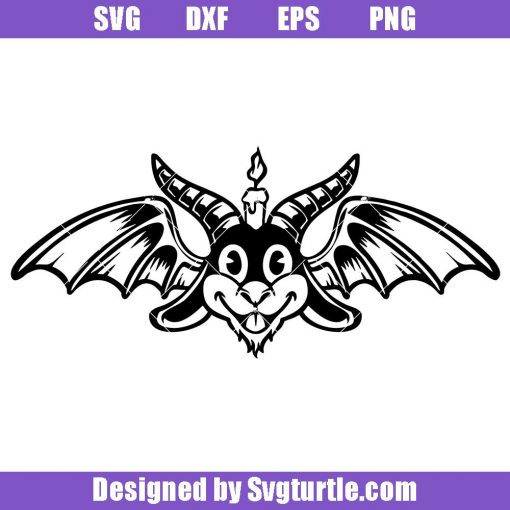 Goat head with bat winged svg