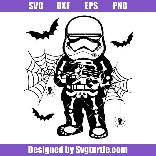 Halloween-stormtrooper-costume-svg,-halloween-skeleton-svg
