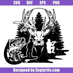 Hunting-and-fishing-silhouette-svg,-fishing-rod-svg,-deer-hunting-svg