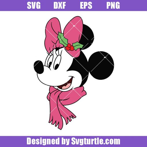 Merry-christmas-minnie-svg,-cute-christmas-character-svg