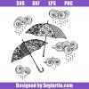 Rainy day umbrella mandala svg