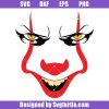 Scary pennywise clown face svg