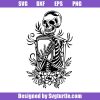 Skeleton-and-book-svg,-books-with-flowers-svg,-bookish-svg