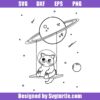 Cute-cat-on-space-swing-with-stars-and-planets-svg,-astronaut-cat-svg