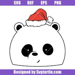 Cute-panda-bear-in-santa-hat-svg,-christmas-cute-animals-svg