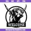 Highland Cow Welcome Sign Svg, Farm Animal Svg, Ranch Decor Svg