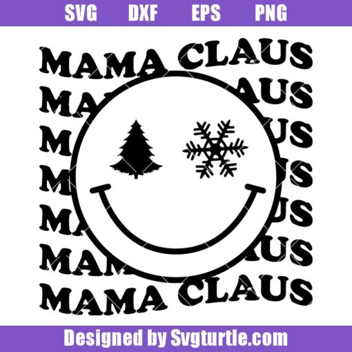 Mama claus smiley face svg