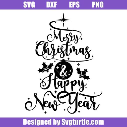 Merry-christmas-and-happy-new-year-svg,-christmas-tree-svg