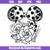 Mouse-head-flower-svg,-minnie-flowers-svg,-mouse-ears-svg