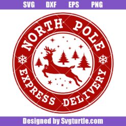North Pole Express Delivery Svg, Christmas Stamp Svg, Mail Svg
