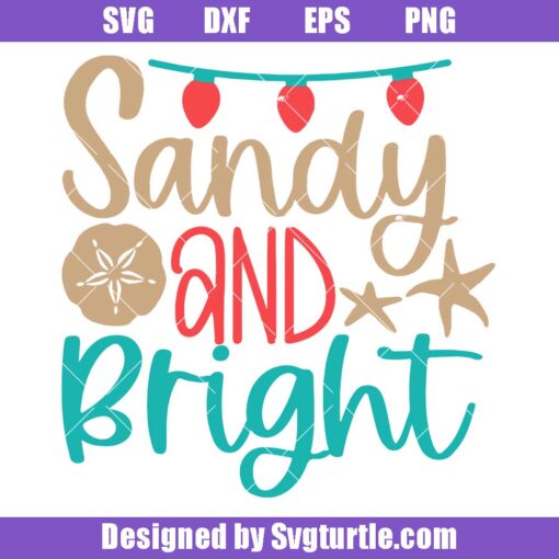 Sandy-and-bright-christmas-svg,-beach-christmas-svg