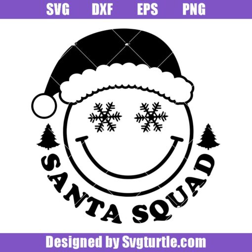Santa squad smiley face svg