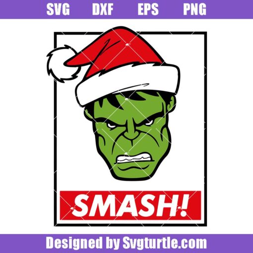 Super-hulk-christmas-svg,-hulk-with-santa-hat-svg,-smash-svg