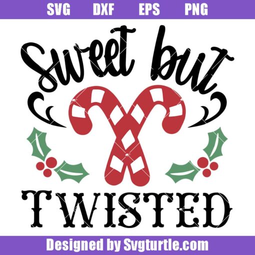 Sweet But Twisted Candy Cane Svg