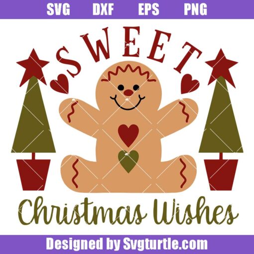 Sweet-christmas-wishes-svg,-gingerbread-holiday-svg,-rustic-svg