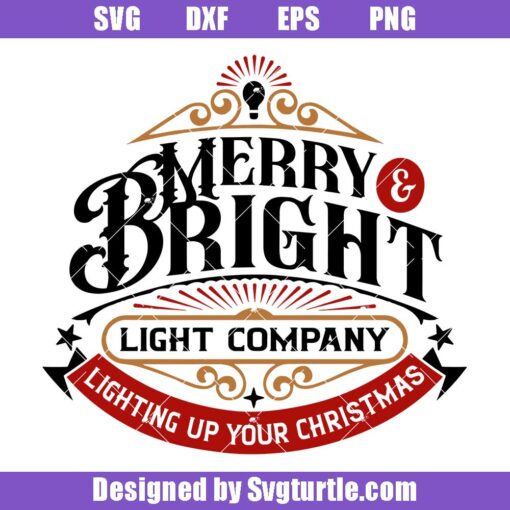 Vintage-merry-and-bright-svg,-lighting-up-your-christmas-svg