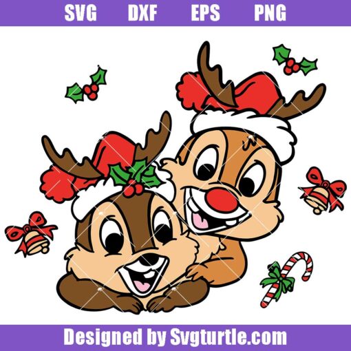 Chip and Dale Christmas Character Svg